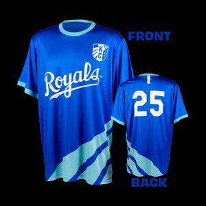 Kansas City Royals Soccer Style Jersey with Sporting KC Soccer logo Size XL